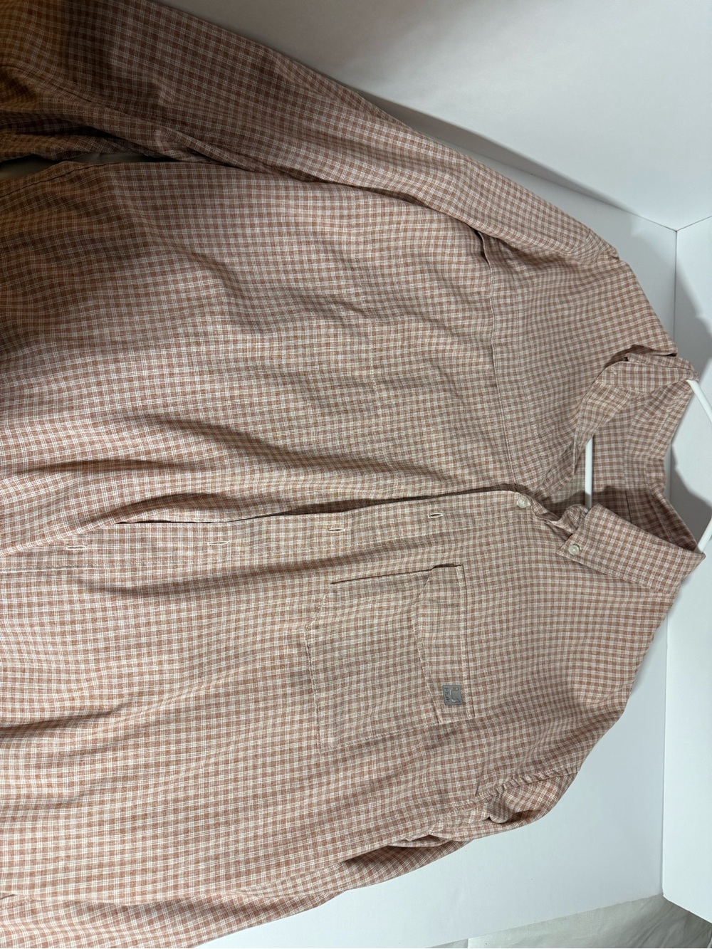Huk Men's Checked Button-Down Shirt - Tan & White